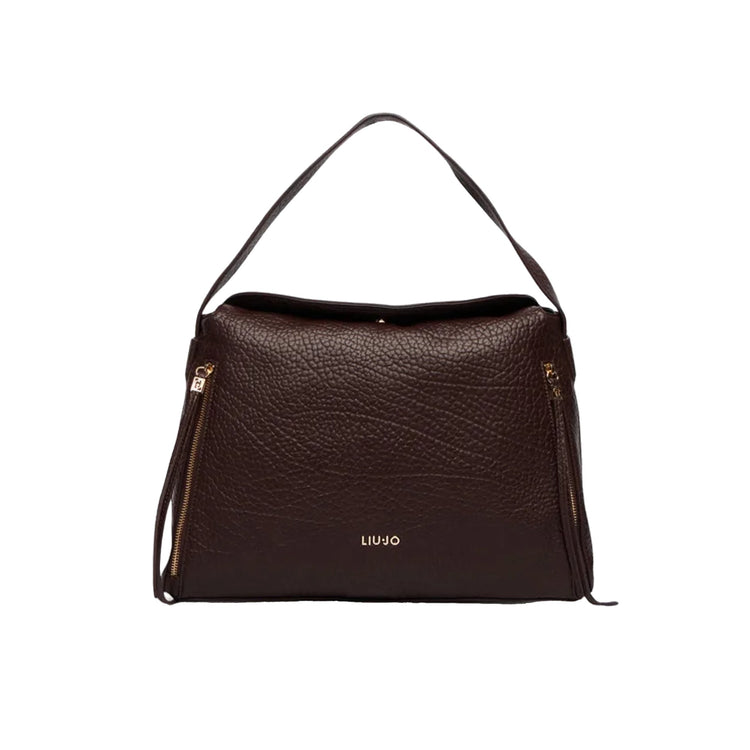 Borsa a spalla Donna con dettagli zip bordeaux