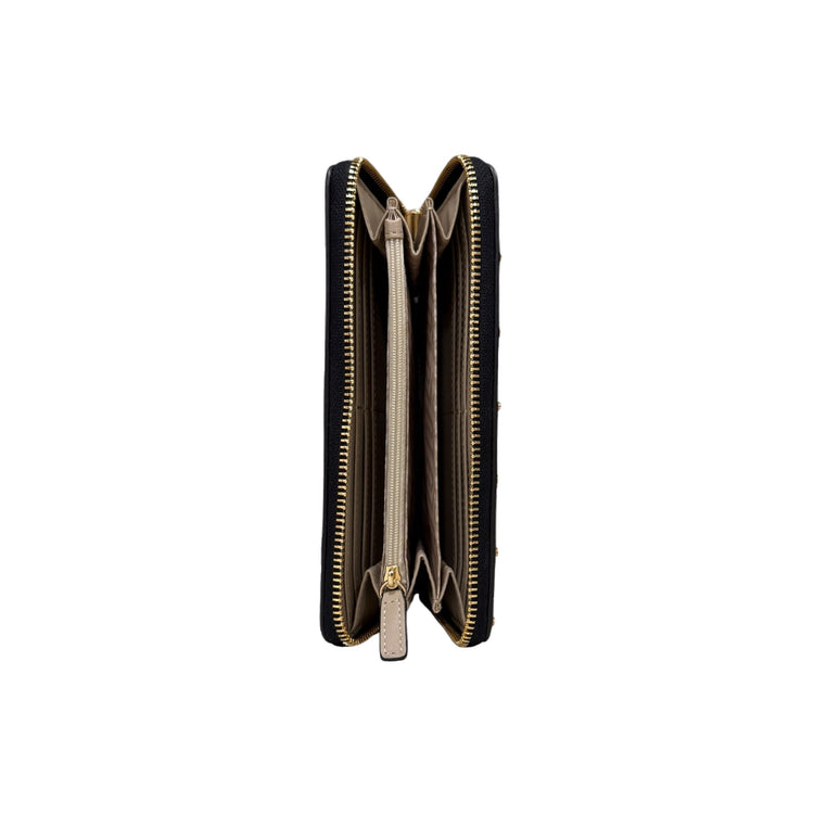 Portafoglio Donna con bordi logati Beige interno