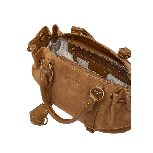Borsa bauletto Donna in microfibra marrone chiaro interno