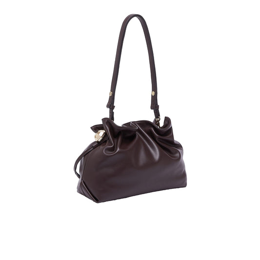 Borsa a spalla media Donna Riccy Bordeaux retro
