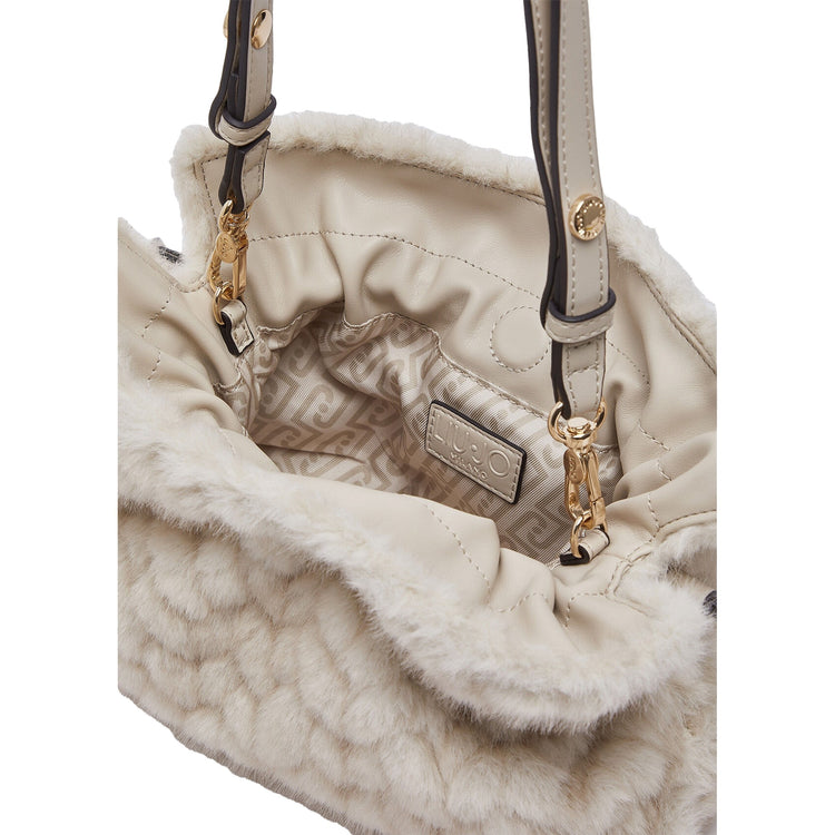 Borsa piccola Donna Riccy in pelliccia Beige interno