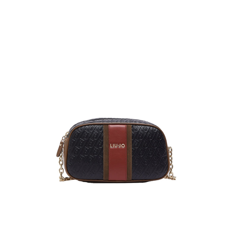 Borsa a tracolla Donna con logo embossed Nero
