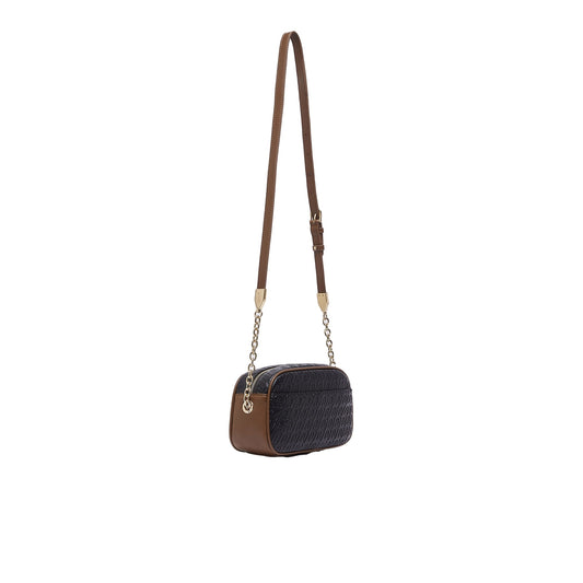 Borsa a tracolla Donna con logo embossed Nero retro