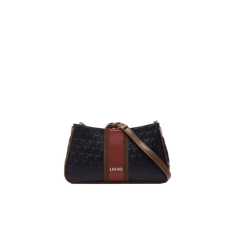 Borsa a tracolla Donna effetto micro bottalato Nero