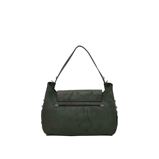 Borsa Donna media con borchie Verde scuro retro