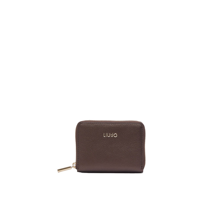 Portafoglio piccolo Donna con zip Marrone