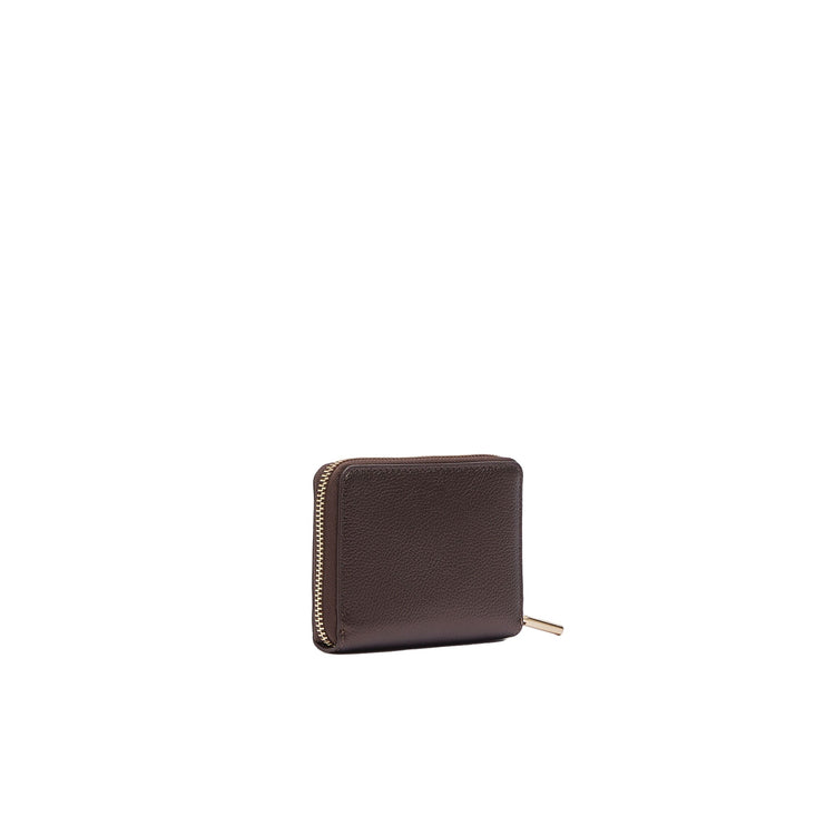 Portafoglio piccolo Donna con zip Marrone retro