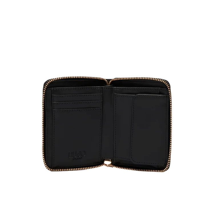 Portafoglio piccolo Donna design logato marrone interno