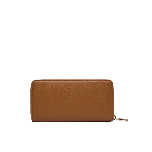 Portafoglio grande Donna con zip Marrone chiaro retro