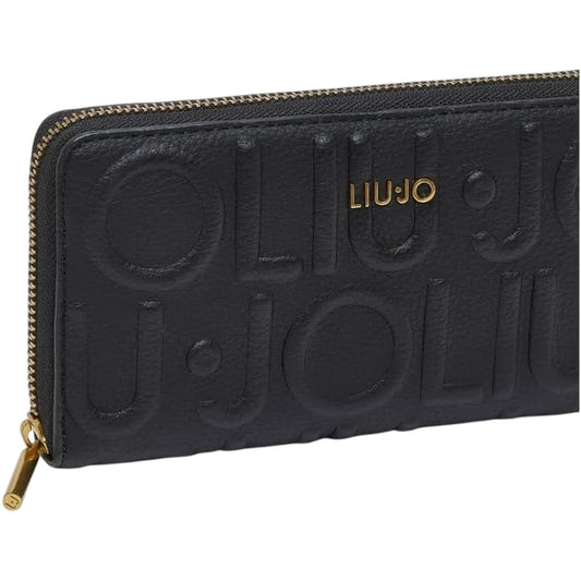 Portafoglio grande Donna con logo a rilievo Nero