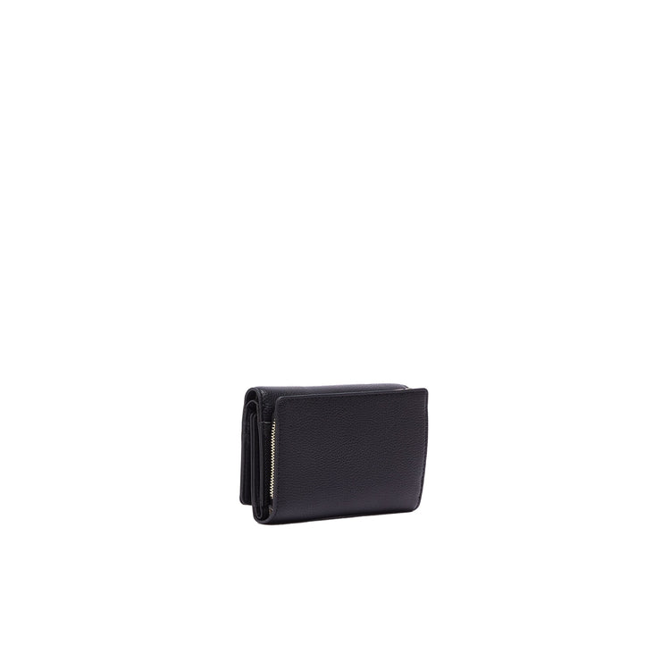 Portafoglio Donna con bottone e zip Nero retro