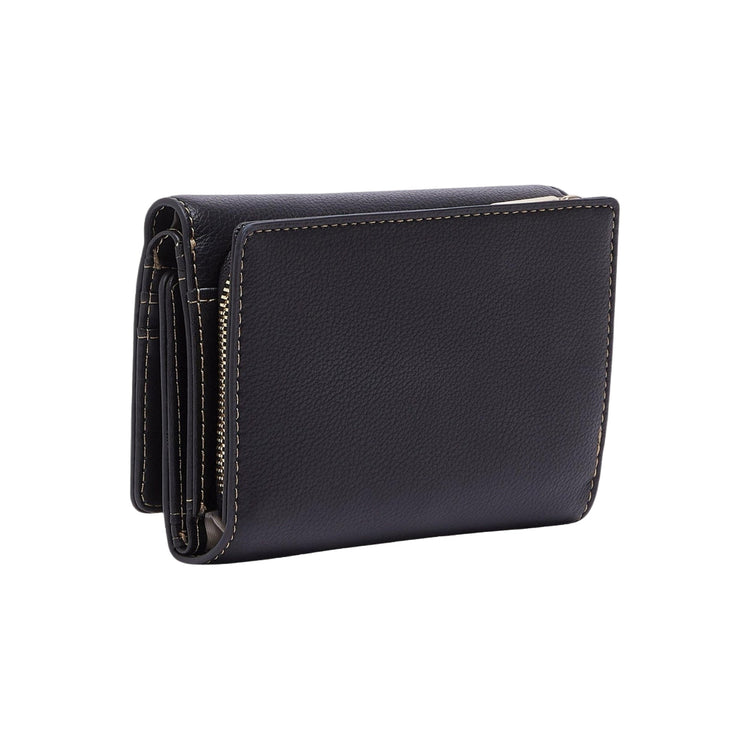 Portafoglio Donna dal design pieghevole nero retro