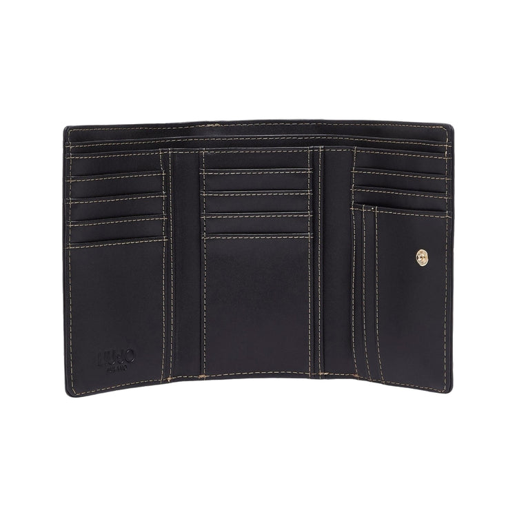 Portafoglio Donna dal design pieghevole nero interno