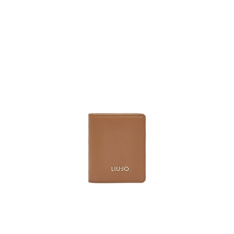 Portacarte Donna con bottone Marrone chiaro