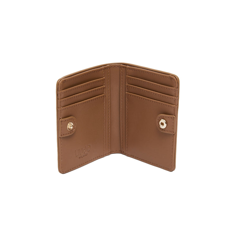 Portacarte Donna con bottone Marrone chiaro interno