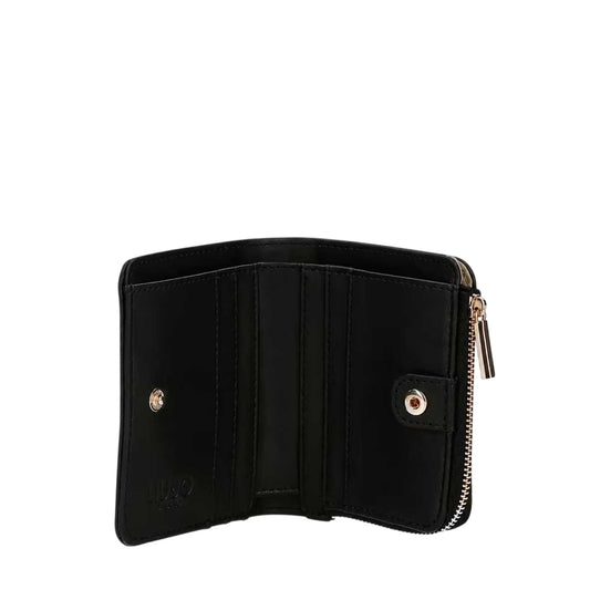 Portafoglio Donna con zip e bottone Nero interno