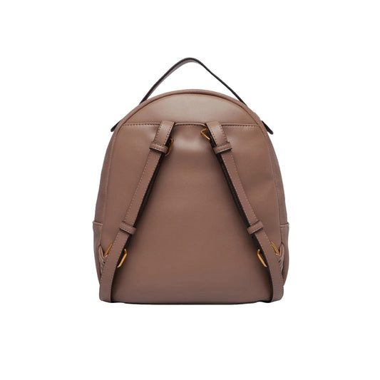Zaino Donna con logo a rilievo Marrone chiaro retro