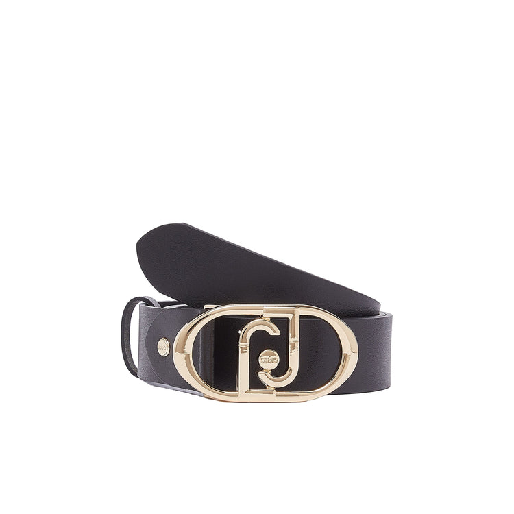 Cintura Donna in pelle nero/oro