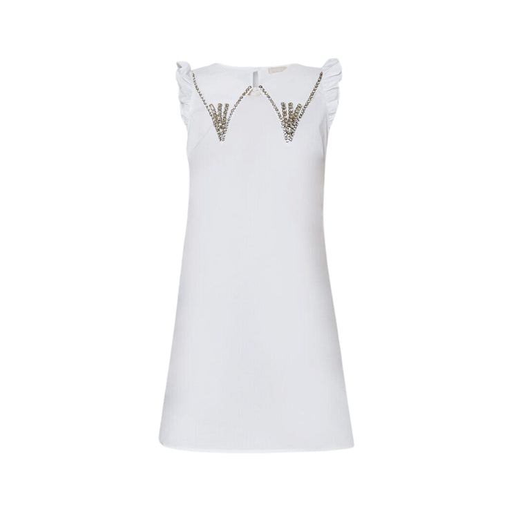 Mini-robe femme avec col strass