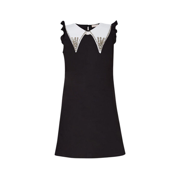 Mini-robe femme avec col strass