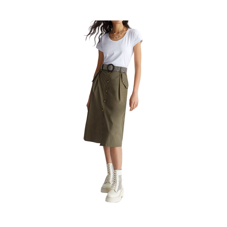 Women's dress with long buttoned skirt