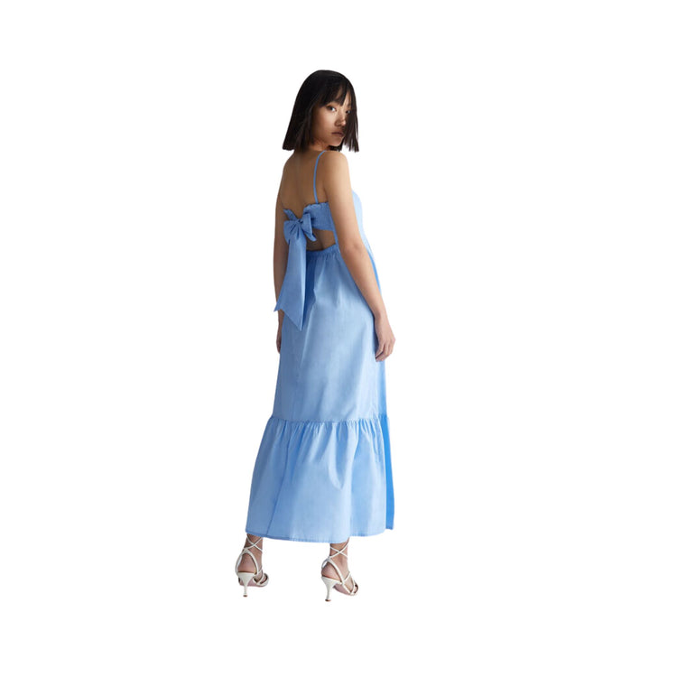 Long women's dress with bow