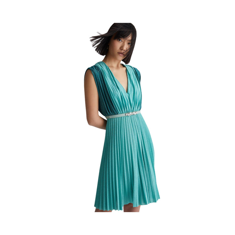 Robe plissée lurex femme