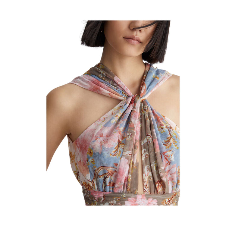 Abito Donna con nodo e stampa floreale