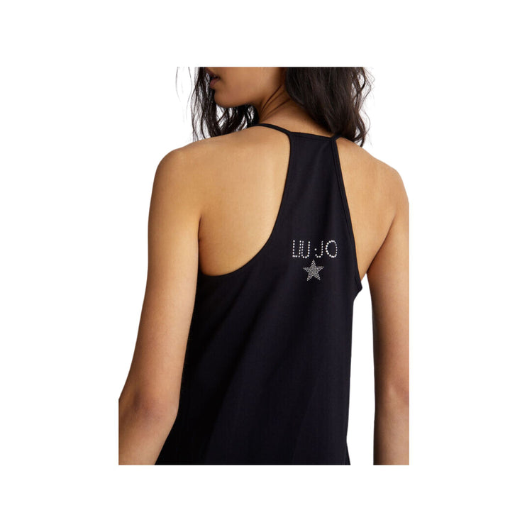 Long women's dress with star and logo on the back