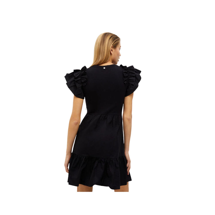 Women's dress with flounces and ruffles
