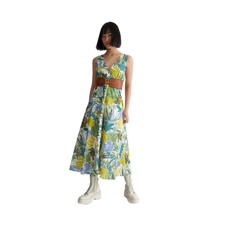 Robe longue femme à motif fleuri