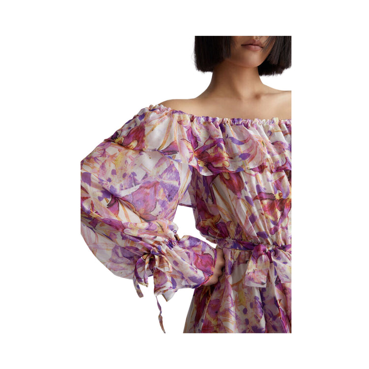 Abito Donna con balze e motivo floreale