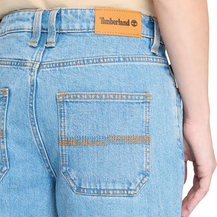 Jeans Straight da Donna in Denim blu dettaglio retro