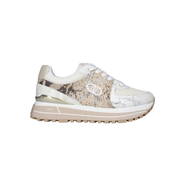 Sneakers Donna bianche con stampa pitone
