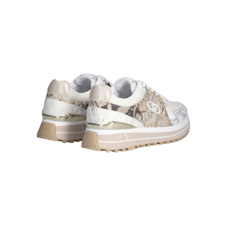 Sneakers Donna bianche con stampa pitone