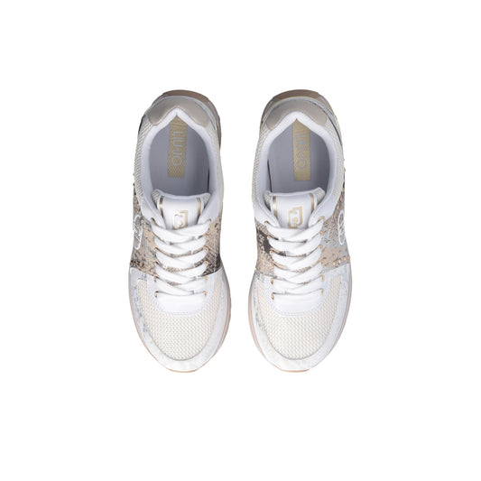 Sneakers Donna bianche con stampa pitone