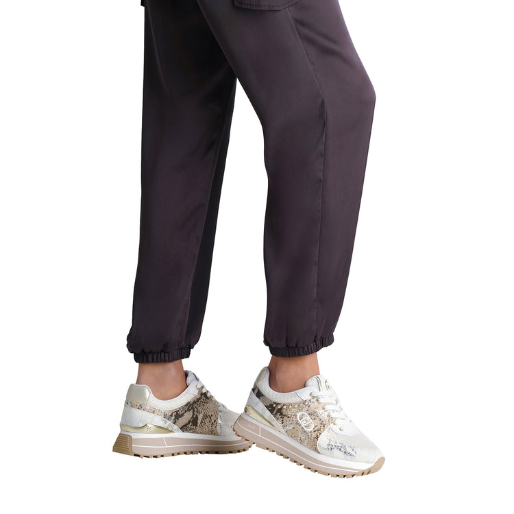 Sneakers Donna bianche con stampa pitone modella