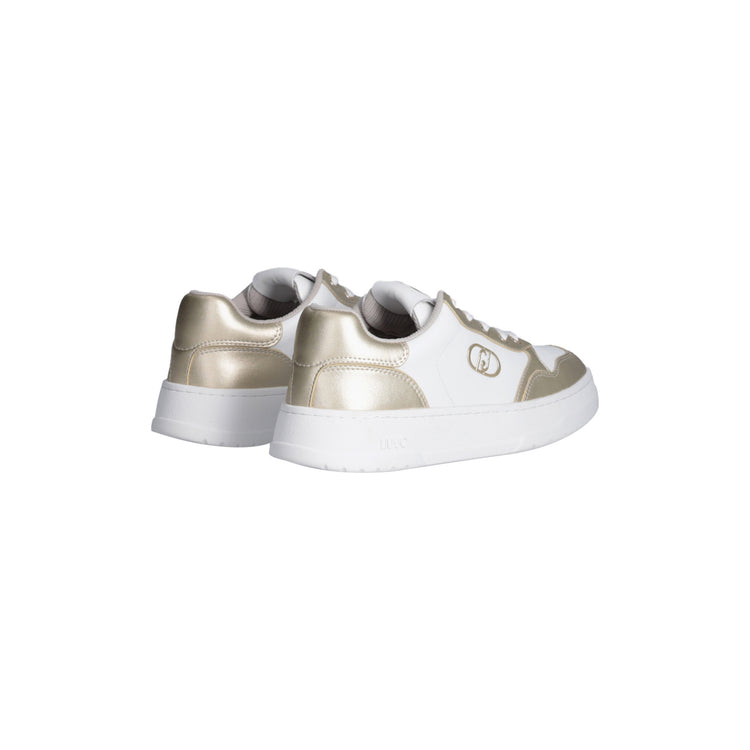 Sneakers Donna in pelle con inserti oro
