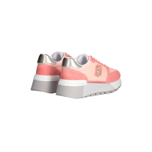 Sneakers platform donna in suede e mesh arancione