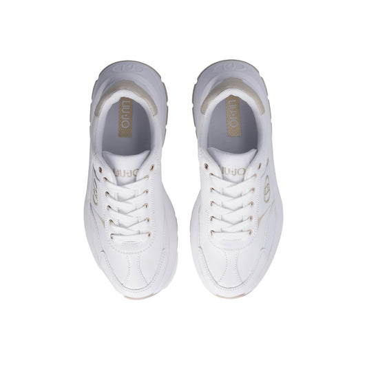 Sneakers Donna in pelle bianca con suola bold