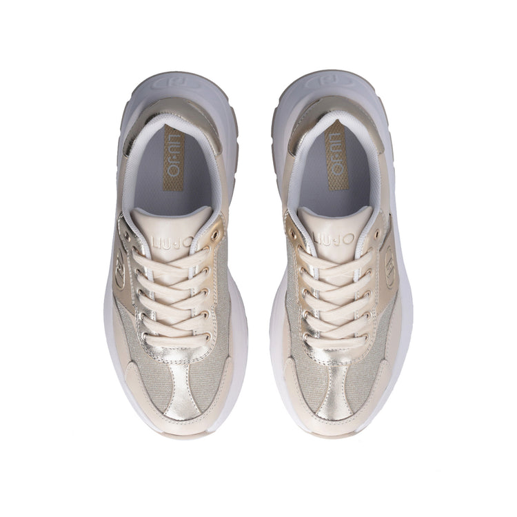 Sneakers Donna in pelle e lurex