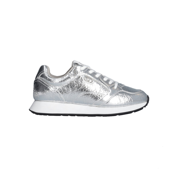 Sneakers Donna in crackle argento