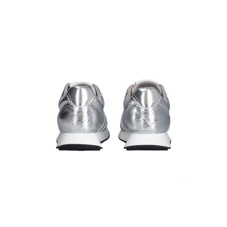 Sneakers Donna in crackle argento retro