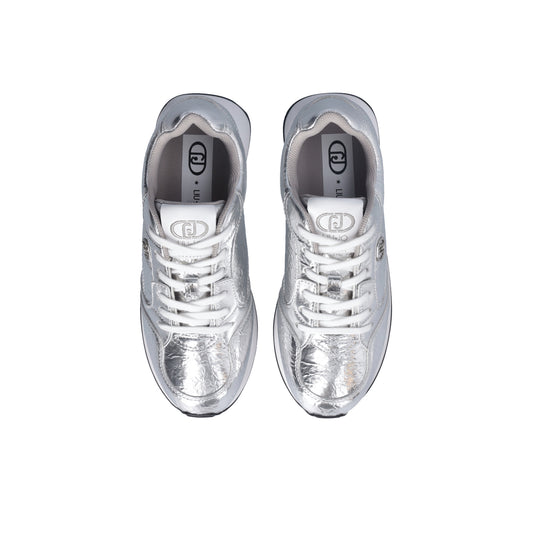 Sneakers Donna in crackle argento