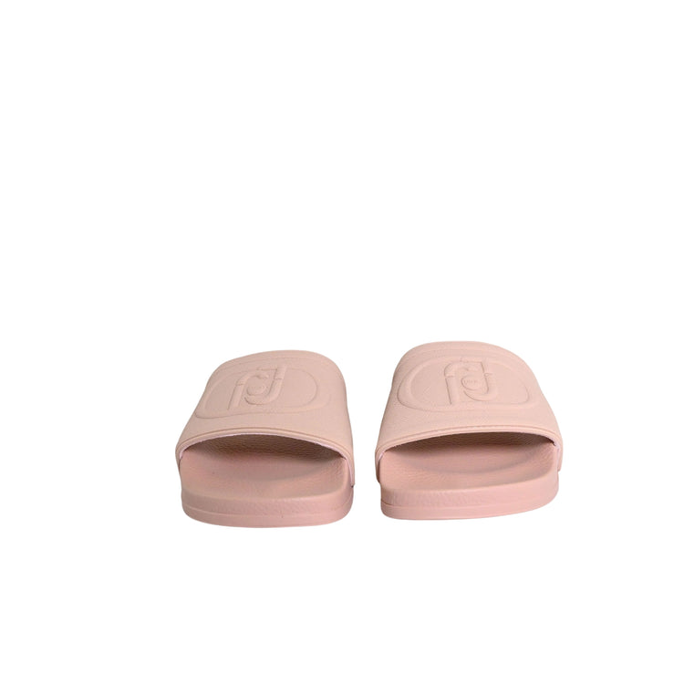 Ciabatte Donna con maxi logo tinta unita rosa