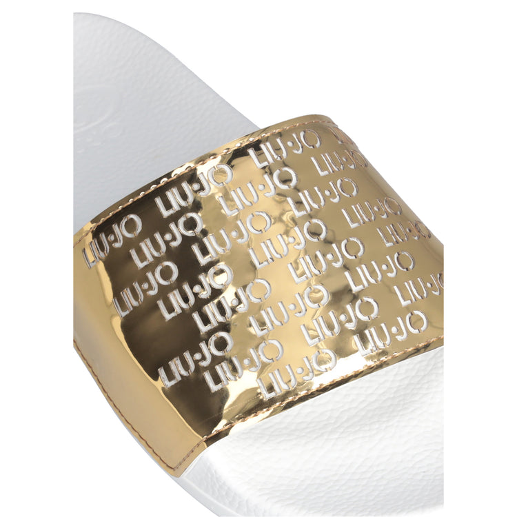 Ciabatte Donna con maxi fascia effetto laminato dettaglio