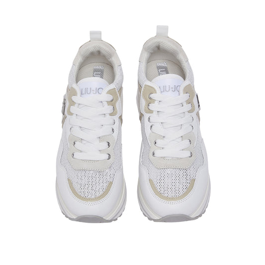 Sneakers platform Donna in mesh con paillettes