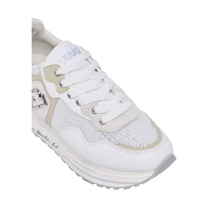 Sneakers platform Donna in mesh con paillettes