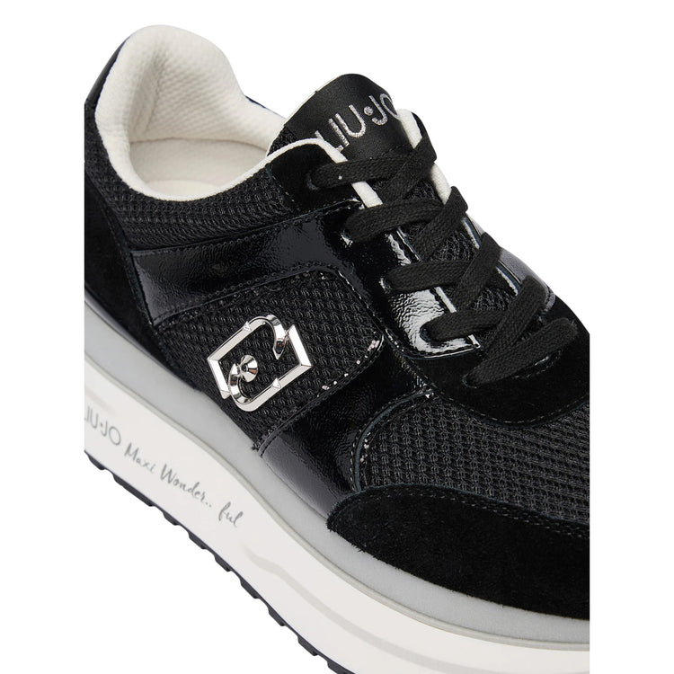 Sneakers Donna con platform nere dettaglio