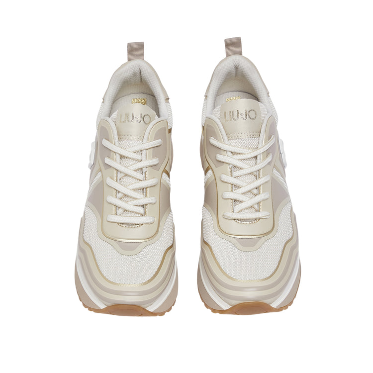 Sneakers Donna in mesh stampato beige